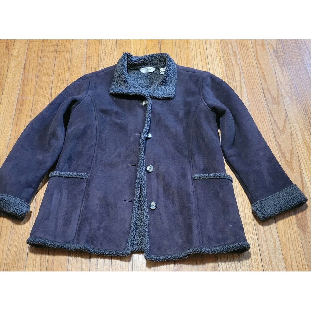 Petite Small VINTAGE LL Bean Jacket Women Medium Brown Lined Parka Coat Ladies